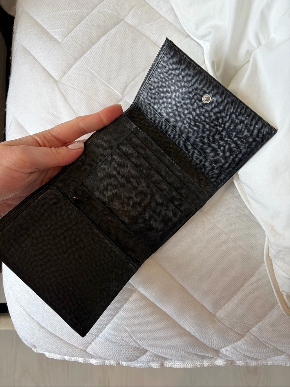 Prada Black Nylon Triangle Logo Card Holder - Picture 3 of 4